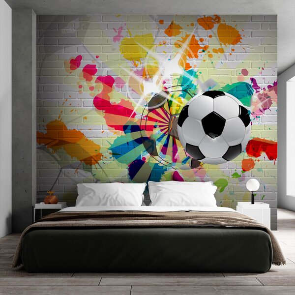 Fototapet Minge de fotbal colorată în mișcare dinamică, Fototapet designer, Fototapet populare, u72798 - Tapeko.ro