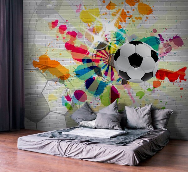 Fototapet Minge de fotbal colorată în mișcare dinamică, Fototapet designer, Fototapet populare, u72798 - Tapeko.ro