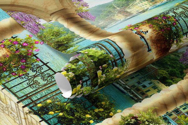 Tapet Floare, apă și plantă, Fototapet orașe și țări, u79431 : Uwalls.ro