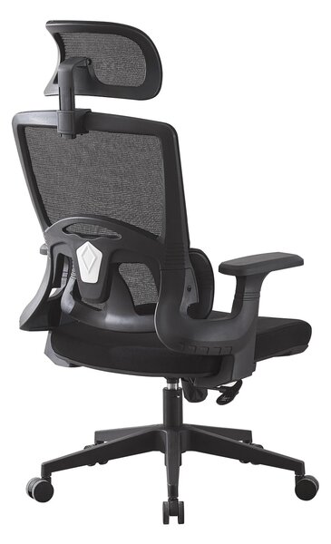 Scaun ergonomic, spătar mesh, inaltime reglabila, tetiera reglabila, baza PP rezistent, Negru