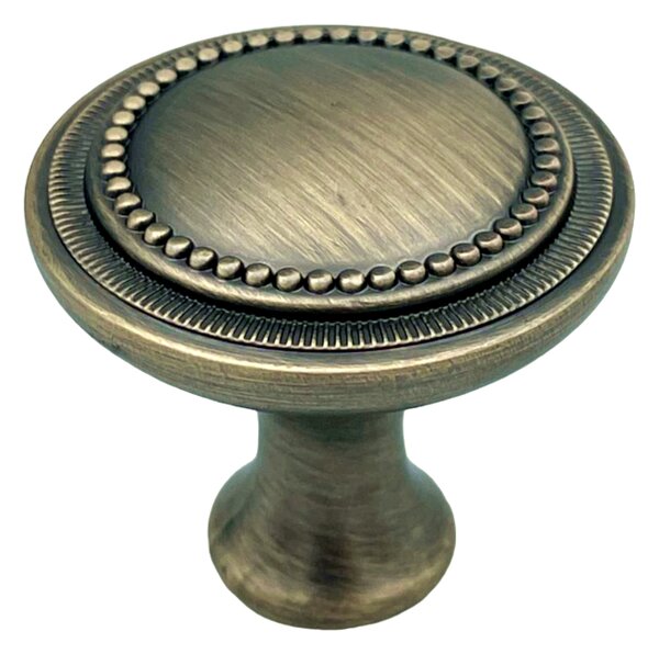 Buton pentru mobila Baroc, finisaj alama antichizata periata, D:32 mm
