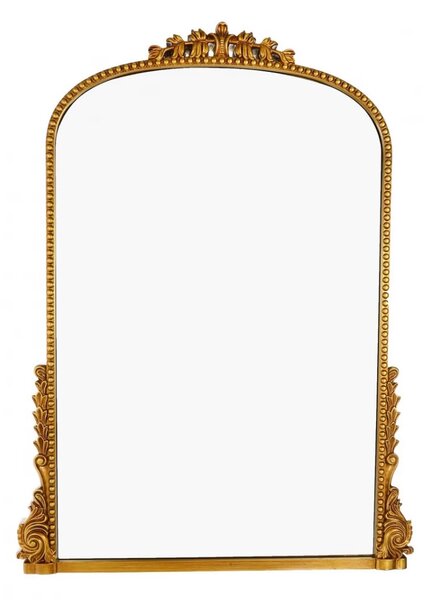 Oglindă decorativă de perete, ramă aurie antichizată, 60x80 cm
