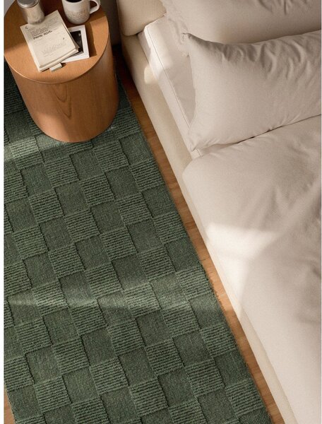 Covor tip traversă verde închis țesut manual din lână 80x200 cm Scala – Villeroy&Boch