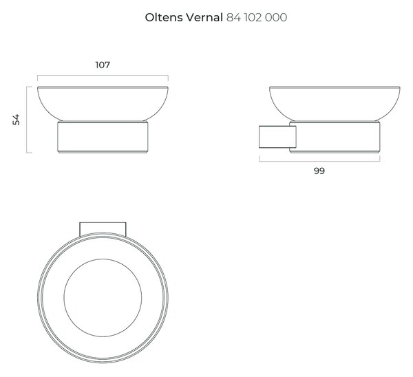 Oltens Vernal săpunieră perete crom-alb 84102000