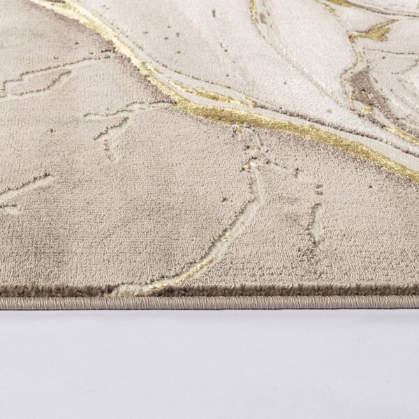 Covor Modern Living , Dormitor Dreptunghiular Marmara T156A Bej Gold (Alege dimensiunea: 100X200 cm)