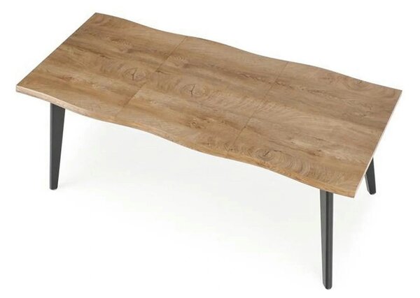 Masa extensibila bucatarie DICKSON, stejar miere/negru, 150/210x90x75