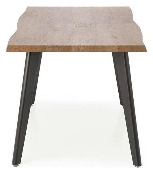 Masa extensibila bucatarie DICKSON, stejar miere/negru, 150/210x90x75