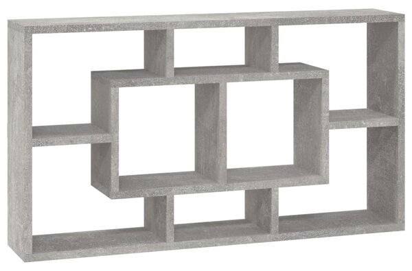 Raft prezentare suspendat pe perete 8 compartimente, gri beton
