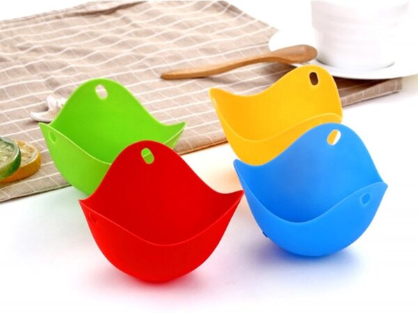 Set recipiente fierbere oua, 4buc, silicon, 56g, 9 x 6,5cm, multicolor
