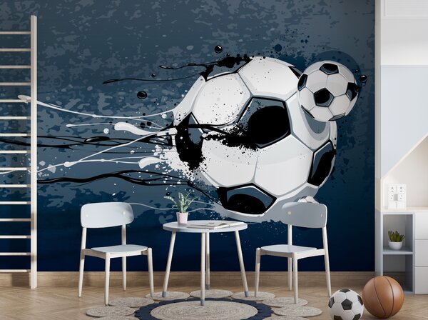 Fototapet Mingea de fotbal cu stropi de vopsea, Fototapet copii, Fototapet populare, u95009 - Tapeko.ro