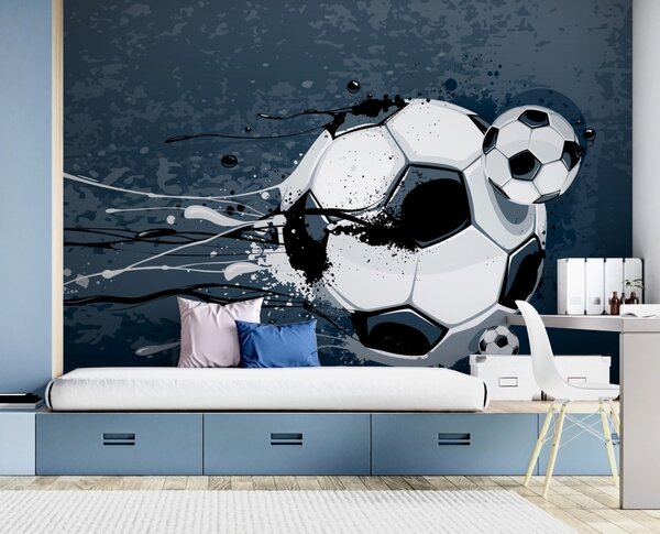 Fototapet Mingea de fotbal cu stropi de vopsea, Fototapet copii, Fototapet populare, u95009 - Tapeko.ro
