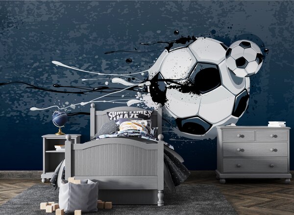 Fototapet Mingea de fotbal cu stropi de vopsea, Fototapet copii, Fototapet populare, u95009 - Tapeko.ro