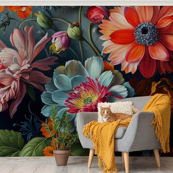 Tapet Splash floral, Fototapet 3D, Fototapet 3D Flori, u96631 : Uwalls.ro