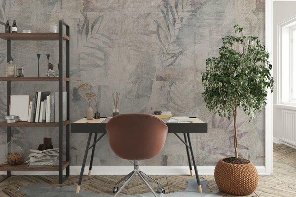 Tapet Acuarelă tropice loft, Fototapet Natură, Fototapet Frunze, u96807 : Uwalls.ro
