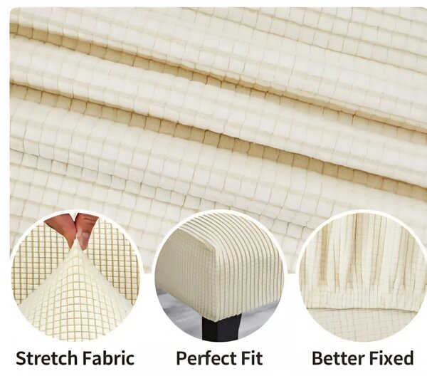 Set 6 huse elastice pentru scaune culoare Crem
