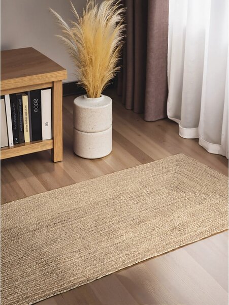 Covor tip traversă în culoare naturală deschisă reversibil/țesut manual din iută 80x200 cm Juno – Hanse Home