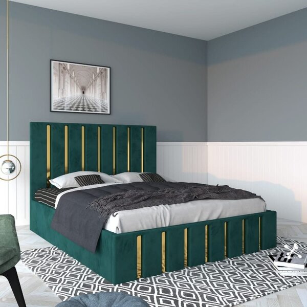 Pat Tapitat Mexic Verde + Saltea 20cm Grosime 140x200