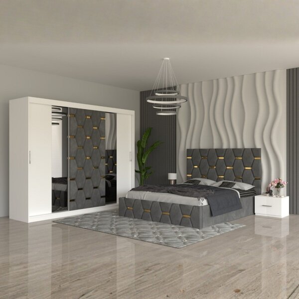 Dormitor Sofia Gri 160x200