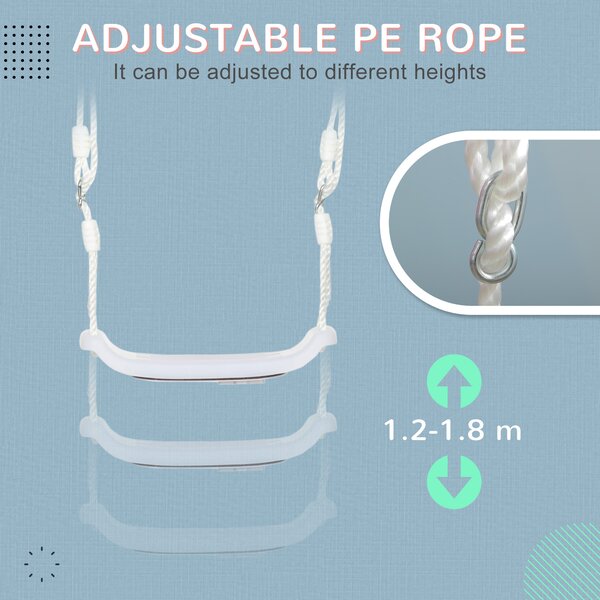 Outsunny Leagăn pentru Copii 9-36 Luni, cu Lumini LED, PP și PE, 39x16.5x120-180cm, Alb, Divertisment Garantat | Aosom Romania