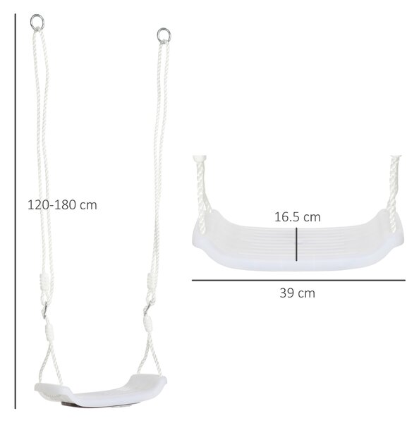 Outsunny Leagăn pentru Copii 9-36 Luni, cu Lumini LED, PP și PE, 39x16.5x120-180cm, Alb, Divertisment Garantat | Aosom Romania