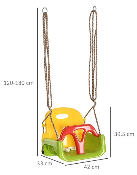 Outsunny Leagăn pentru Copii 9-36 Luni, PP și PE, 42x33x120-180cm, Stabil și Sigur | Aosom Romania