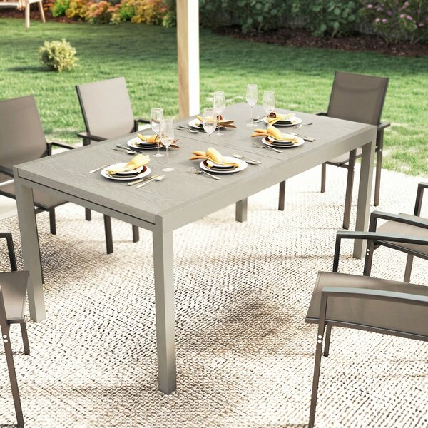Outsunny Masă Grădină Extensibilă, Bucătărie Exterior Aluminiu 8-10 Persoane, Gri Deschis | Aosom Romania