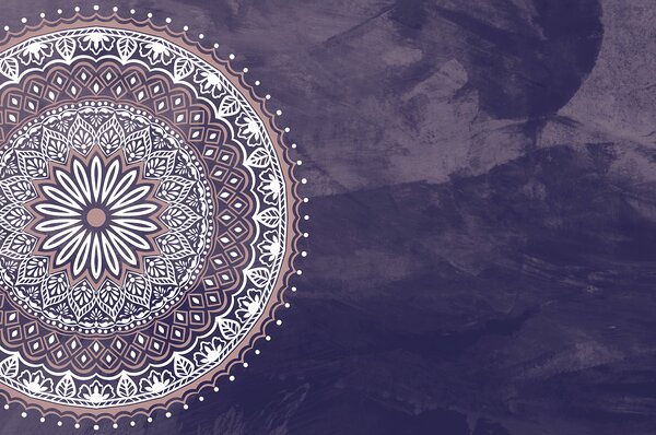 Fototapet O mandala mov și albă, Fototapet textură, Fototapet populare, u98495v3 - Tapeko.ro