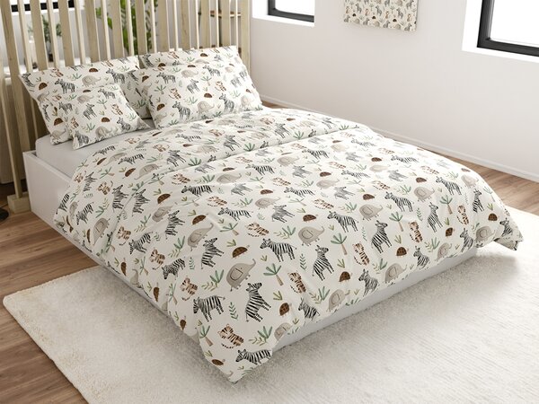 Lenjerie de pat din bumbac JUNGARI crem Dimensiunile lenjeriei: 70 x 90 cm | 140 x 200 cm