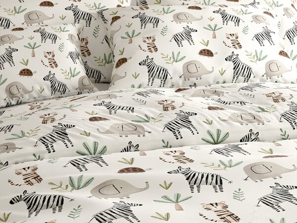 Lenjerie de pat din bumbac JUNGARI crem Dimensiunile lenjeriei: 70 x 90 cm | 140 x 200 cm