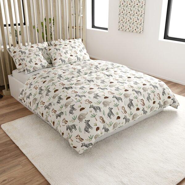 Lenjerie de pat din bumbac JUNGARI crem Dimensiunile lenjeriei: 70 x 90 cm | 140 x 200 cm