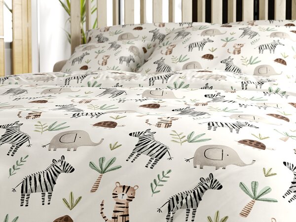 Lenjerie de pat din bumbac JUNGARI crem Dimensiunile lenjeriei: 70 x 90 cm | 140 x 200 cm