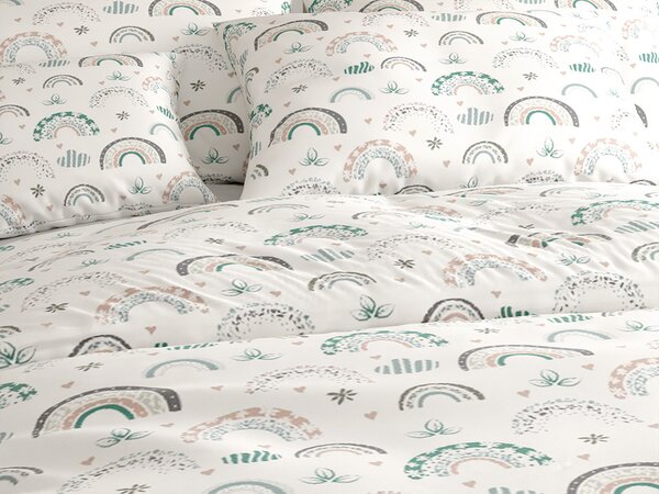 Lenjerie de pat din bumbac RAINUBI albă Dimensiunile lenjeriei: 70 x 90 cm | 140 x 200 cm