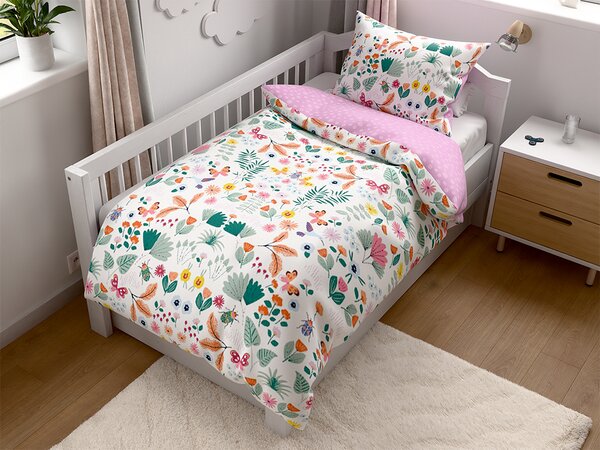Lenjerie de pat creponata pentru patut Renforce LUNETTA roz Dimensiune lenjerie de pat: 45 x 65 cm | 90 x 140 cm