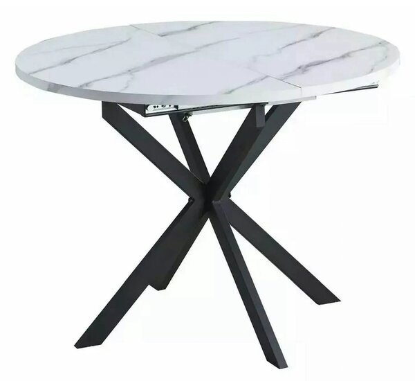 Masa extensibila pentru sufragerie GASTON, alb/negru, 100/135x100x75 c