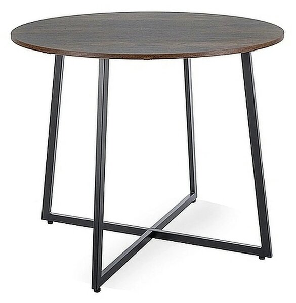 Masa LUNA, maro/negru, PAL laminat/metal, 90x90x76 cm
