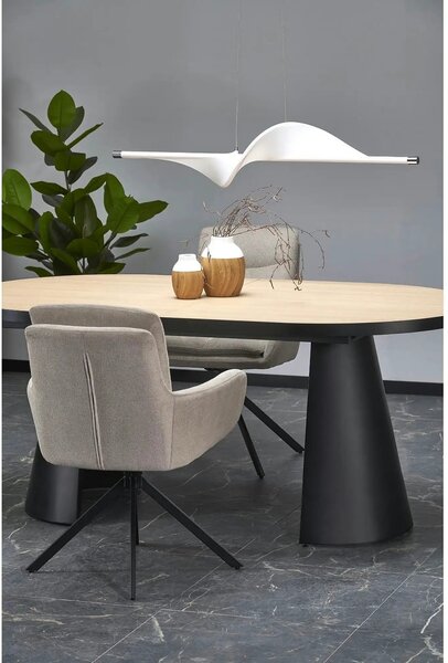 Masa extensibila GIACOMO, stejar/negru, 180/240x100x76 cm