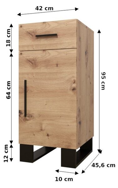 Set mobilier pentru hol Amanda 16 (Stejar artisan + Negru). 1085996
