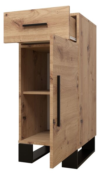 Set mobilier pentru hol Amanda 16 (Stejar artisan + Negru). 1085996