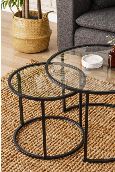 Set măsuțe cafea Besalur (Negru). 1107793