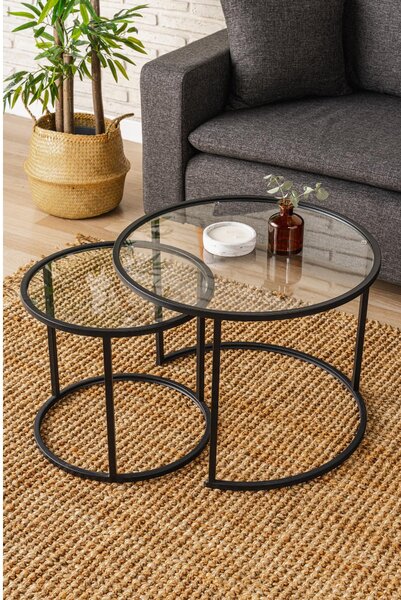 Set măsuțe cafea Besalur (Negru). 1107793