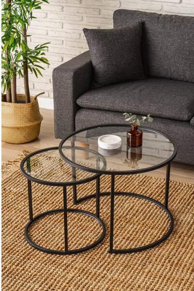 Set măsuțe cafea Besalur (Negru). 1107793