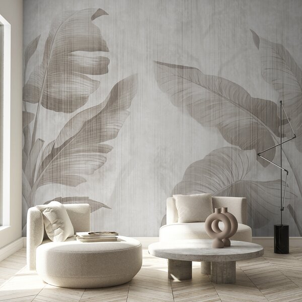Tapet Frunze tropicale în stil grunge, Fototapet pădure, Fototapet Tropics, u00299d1 : Uwalls.ro