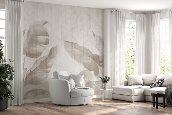 Tapet Frunze tropicale în stil grunge, Fototapet pădure, Fototapet Tropics, u00299d1 : Uwalls.ro