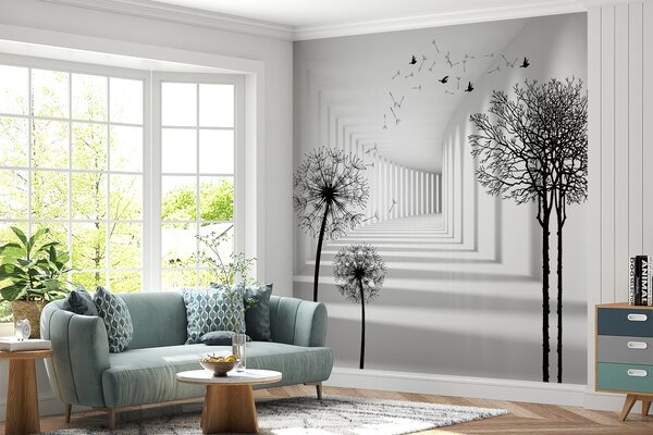 Tapet Adâncime și lumină, Fototapet alb-negru, u37803d1 : Uwalls.ro