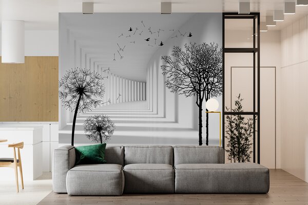 Tapet Adâncime și lumină, Fototapet alb-negru, u37803d1 : Uwalls.ro