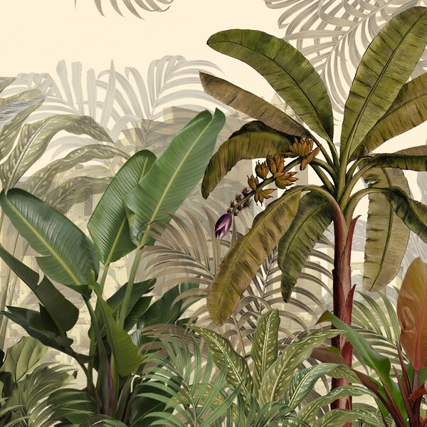 Tapet Junglă tropicală și frunze, Fototapet Natură, u74748d1 : Uwalls.ro