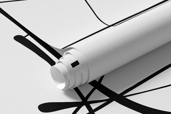 Tapet Abstracție minimalistă a unui portret de femeie, Fototapet alb-negru, u99013 : Uwalls.ro
