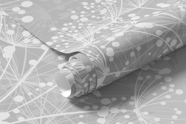 Tapet Păpădii delicate cu fluturi gri, Fototapet Flori, u99597v1 : Uwalls.ro