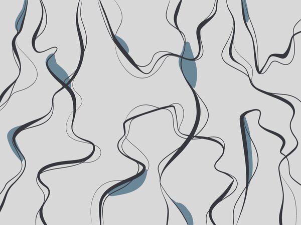 Tapet Cerneală desen arta, model abstract, linii geometrice, gri și albastru, Fototapet Abstract, u99659 : Uwalls.ro