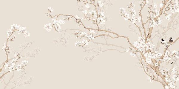 Tapet Arbore de magnolie în grădină, Fototapet pădure, Fototapet copaci, u25842d2 : Uwalls.ro